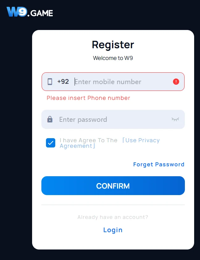 w9 game register